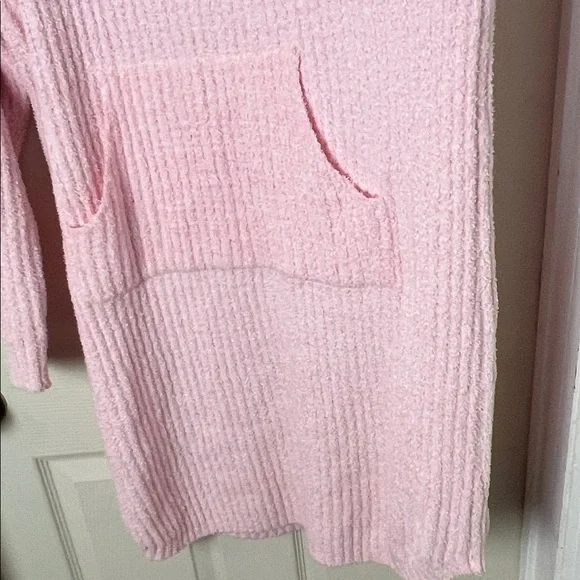 Elegant Pink Cowl Neck Sweater Dress - Picture 6 of 14